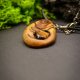 Wisiorek "Tygrysie Oko w octowcu"–amulet z duszą-octowiec,pirografia, prezent -Dzień Matki, Unique Jewelry Design; Luxury Wooden Jewellery
