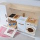 Drewniana mini kuchnia dla dzieci z lodówką, piekarnikiem i zmywarką  handmade