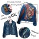 Boho Ręcznie Malowana Kurtka Jeansowa – Unikalna Artystyczna Katana z Frędzlami, Malowana Kurtka Westernowa dla Kobiet