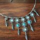 NATIVE AMERICAN NECKLACE - STERLING SILVER SREBRO 925 - INDIAŃSKI NASZYJNIK CHOKER - SYGNOWANY - KOLIA ZE SREBRA