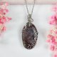 Naszyjnik Agat Mszysty stal chirurgiczna wisiorek handmade wirewrapping