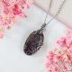 Naszyjnik Agat Mszysty stal chirurgiczna wisiorek handmade wirewrapping