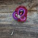 Bordowa broszka soutache