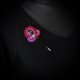 Bordowa broszka soutache
