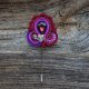 Bordowa broszka soutache