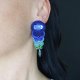 Kolczyki soutache w kolorach pawich piór