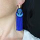Granatowo turkusowe kolczyki soutache