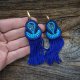 Granatowo turkusowe kolczyki soutache
