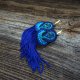 Granatowo turkusowe kolczyki soutache