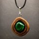 Wisiorek "Magia Malachitu"–amulet z duszą-brzoza,pirografia, prezent -Dzień Matki, Unique Jewelry Design; Luxury Wooden Jewellery