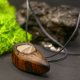 Wisiorek - Krzemień Pasiasty – biżuteria z duszą ziemi, pirografia, handmade, prezent Dzień Matki Unique Jewelry Design; Luxury Wooden Jewellery