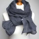 LNIANY szal chusta w kolorze stalowym, naturalny SZAL lniany damski handmade PRACOWNIA ZOLLA