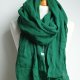 LNIANY szal ZIELONY, naturalny SZAL lniany damski handmade PRACOWNIA ZOLLA