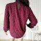 Bordowa bluzka z haftem angielskim H&M – 100% wiskoza, rozmiar M