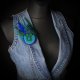 Barwna broszka soutache z piórkami