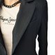 Czarny żakiet z błękitną aplikacją na plecach, Vero Moda, r. M