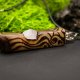 Wisiorek - Wisiorek - Kwarc różowy i orzech – biżuteria z duszą ziemi, pirografia, handmade, prezent Dzień Matki Unique Jewelry Design; Luxury Wooden 