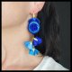 Kobaltowe kolczyki soutache – kwiatowa fantazja w artystycznym stylu