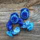 Kobaltowe kolczyki soutache – kwiatowa fantazja w artystycznym stylu
