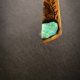 Wisiorek z orzecha z chryzoprazem – roślinna opowieść w drewnie  – biżuteria z duszą ziemi, pirografia, handmade, prezent Dzień Matki Unique Jewelry D