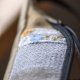 Duża beżowa nerka damska z klapą patchwork
