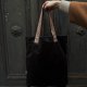 Torba Mr.m Velvet czarna- uszy panterka