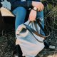 Torba Mr.m Velvet szara - uszy skóra naturalna