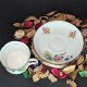 Porcelana kostna Balmoral Castle filiżanka i spodek kwiaty i jagody