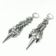 Długie kolczyki chainmaille z kolcami – stal chirurgiczna, ręcznie robione, gothic punk, bigle stal lub srebro 925, 7,9 cm