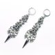 Długie kolczyki chainmaille z kolcami – stal chirurgiczna, ręcznie robione, gothic punk, bigle stal lub srebro 925, 7,9 cm