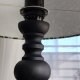 Lampa rustykalna z abażurem z naturalnej tkaniny "zielone pnącze", wys 40cm