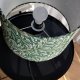 Lampa rustykalna z abażurem z naturalnej tkaniny "zielone pnącze", wys 40cm