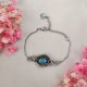Bransoletka Labradoryt Niebieski stal chirurgiczna handmade wirewrapping