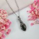 Naszyjnik Piryt stal chirurgiczna wisiorek handmade wirewrapping