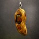 Wisiorek "Bursztyn 2" –żywioł ognia i bursztynowego światła,octowiec, pirografia, prezent; Amber and Wood Pendant, biżuteria na Dzień Matki