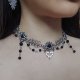 Choker w stylu gotyckim – stal chirurgiczna i szklane koraliki | biżuteria handmade | royal | gothic | fantasy | dark princess