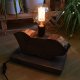 Lampa z plastra drewna loft japandi wabi-sabi /2/