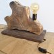 Lampa z plastra drewna loft japandi wabi-sabi /1/