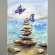 Motyl balansujący na skałach Original Akwarela A4