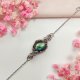 Bransoletka Labradoryt stal chirurgiczna handmade wirewrapping