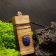 "Lapisowy spokój" - kobiecość zaklęta w drewnie i kamieniu - lapis, handmade, prezent, Dzień Matki