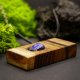"Lapisowy spokój" - kobiecość zaklęta w drewnie i kamieniu - lapis, handmade, prezent, Dzień Matki