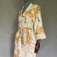 Kimono 100% len kwietny nadruk.
