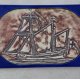 Gustavsberg Sweden  duża ceramiczna  płyta  obraz statek marynistyka