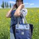 Niebiesko czarna torba Shopper z nubuku Idaho