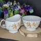 Duży mlecznik i cukiernica angielska porcelana kostna Colclough fason Avon