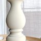 Lampa drewniana, stołowa, duża z abażurem z tkaniny, wys 52cm