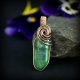 Wisiorek wire wrapping z zielonym kwarcem