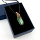 Wisiorek wire wrapping z zielonym kwarcem