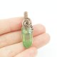 Wisiorek wire wrapping z zielonym kwarcem